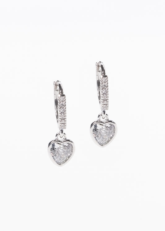Caravanas aros corazón zirconia acero quirúrgico