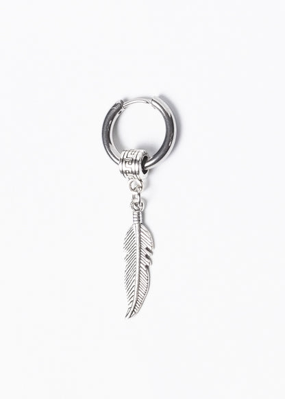 Aro con dije pluma griega acero quirúrgico