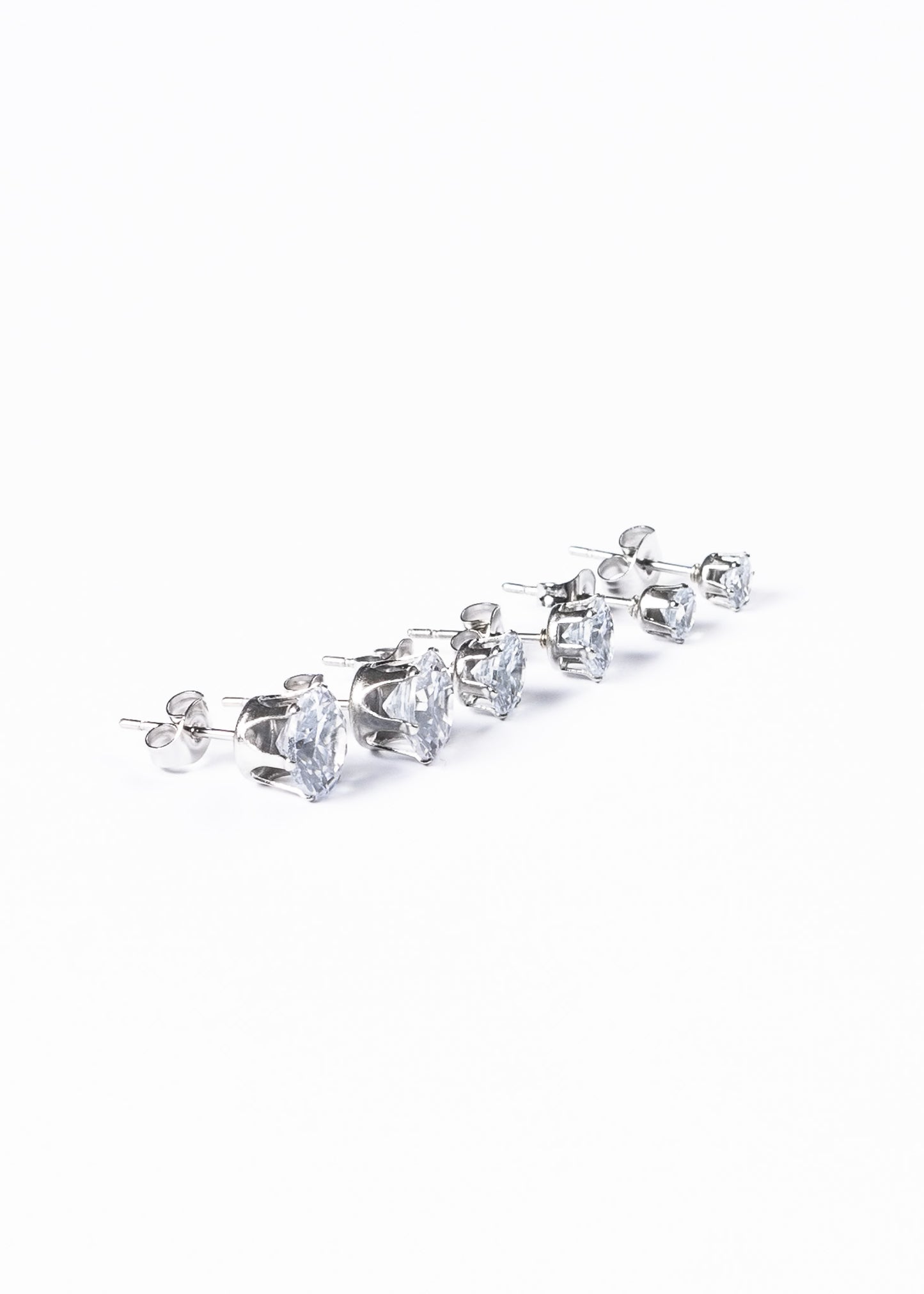 Caravanas set x3 brillo acero quirúrgico - 4mm, 6mm, 8mm (grandes)