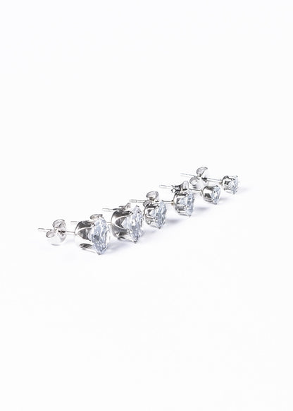 Caravanas set x3 brillo acero quirúrgico - 4mm, 6mm, 8mm (grandes)