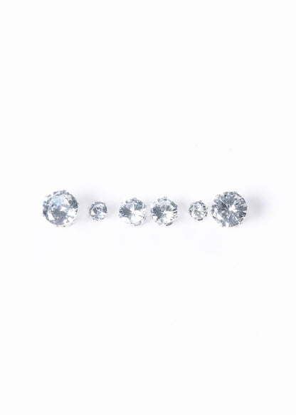 Caravanas set x3 brillo acero quirúrgico - 4mm, 6mm, 8mm (grandes)