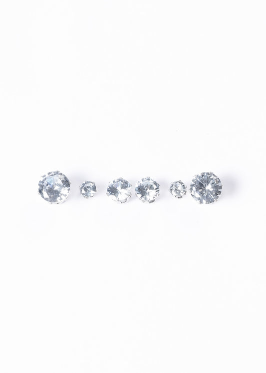 Caravanas set x3 brillo acero quirúrgico - 4mm, 6mm, 8mm (grandes)