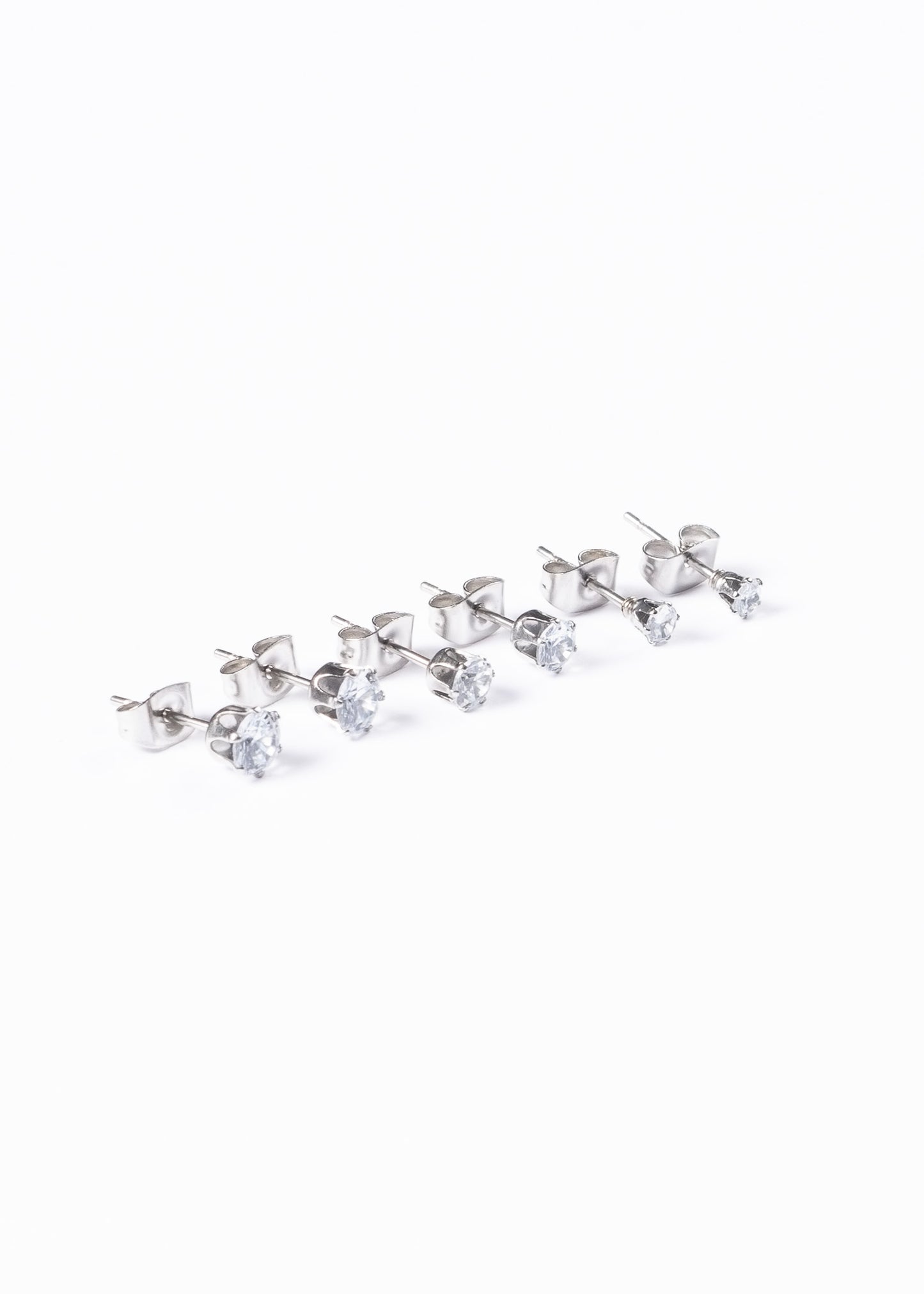 Caravanas set x3 brillo acero quirúrgico - 3mm, 4mm, 5mm (chicas)