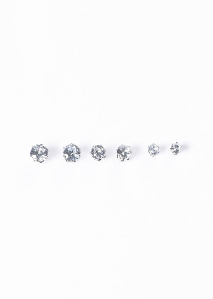 Caravanas set x3 brillo acero quirúrgico - 3mm, 4mm, 5mm (chicas)