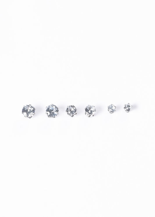 Caravanas set x3 brillo acero quirúrgico - 3mm, 4mm, 5mm (chicas)