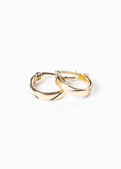 Caravanas aros labrados 14mm acero quirúrgico dorado