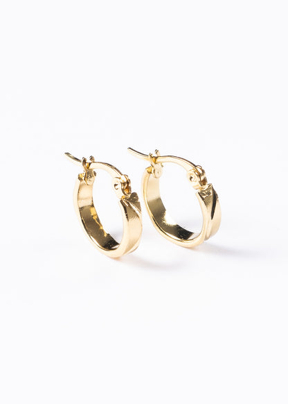 Caravanas aros labrados 14mm acero quirúrgico dorado