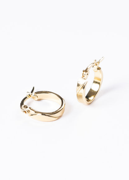 Caravanas aros labrados 14mm acero quirúrgico dorado