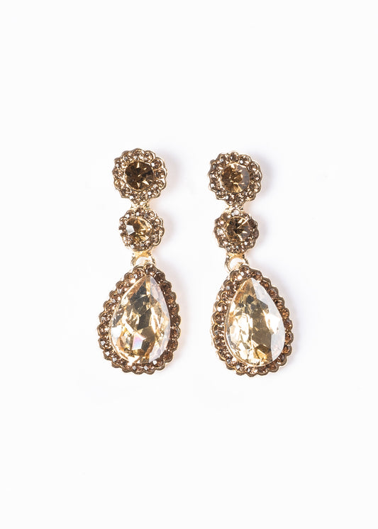 Caravanas gota de gala fiesta - Enchapado en oro