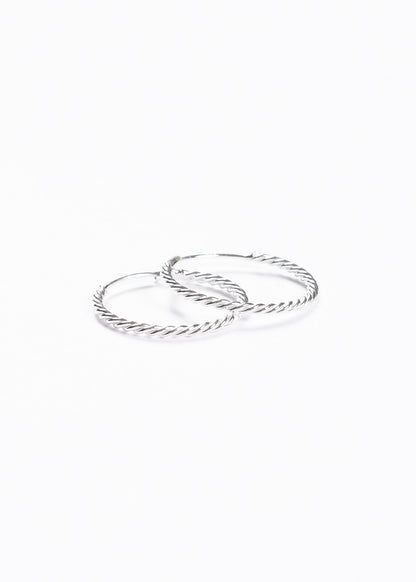 Caravanas aros torneados 20mm plata 925