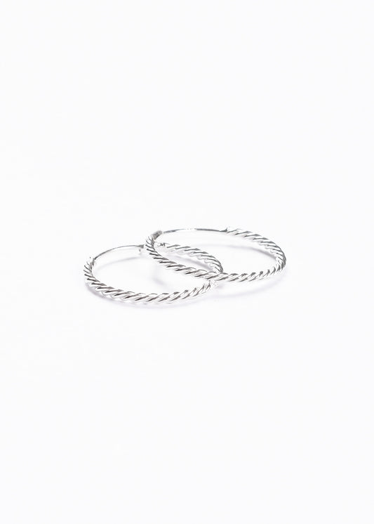 Caravanas aros torneados 20mm plata 925