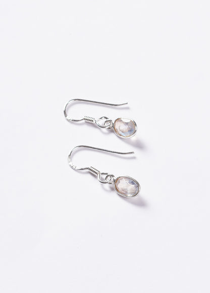 Caravanas colgantes piedra luna plata 925 - Feminidad