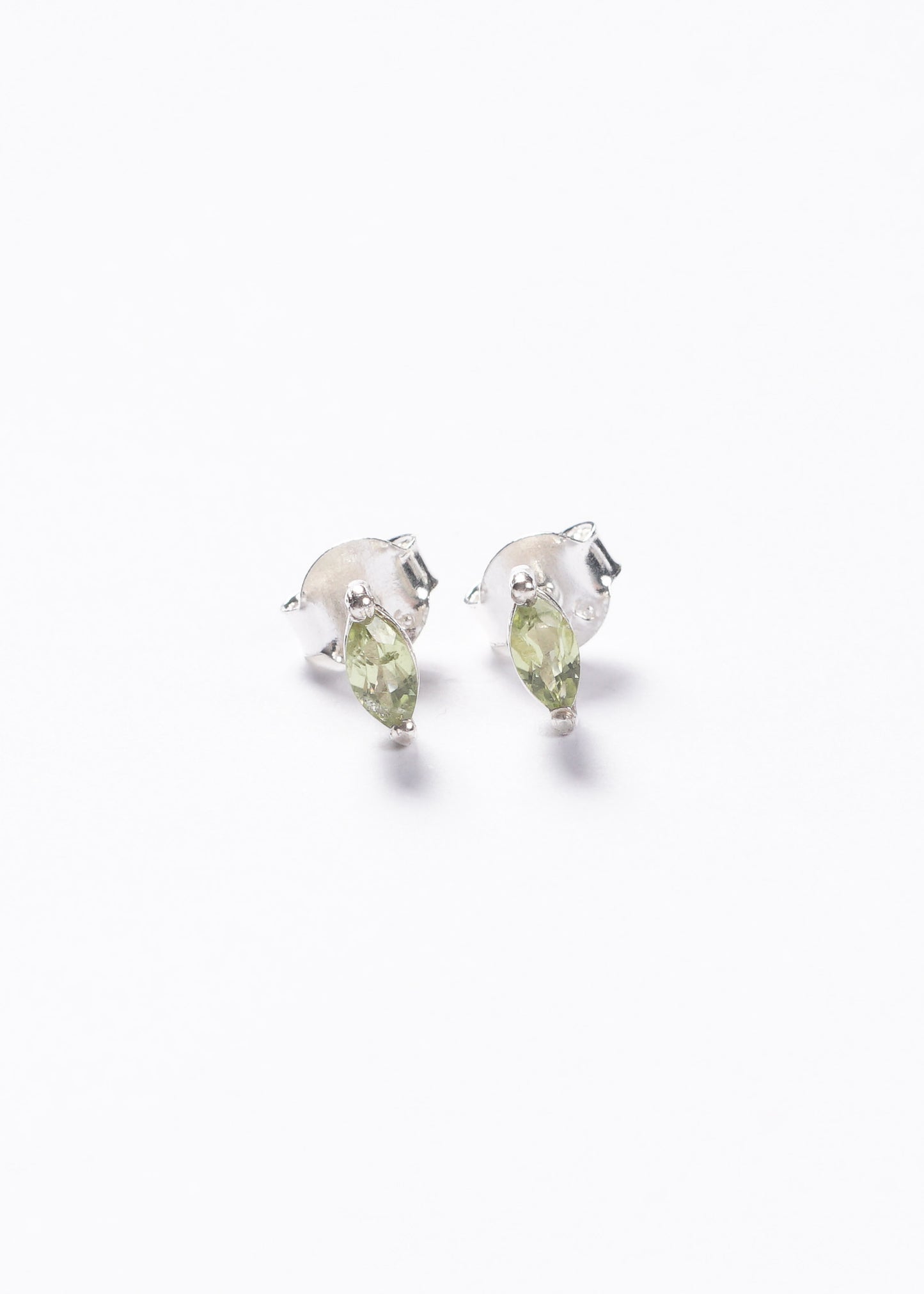 Caravanas marquesa mini peridoto plata 925 - Riqueza