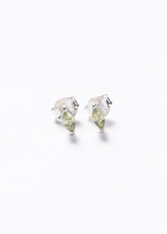Caravanas marquesa mini peridoto plata 925 - Riqueza