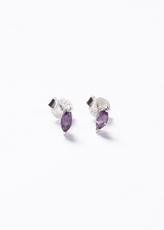 Caravanas marquesa mini amatista plata 925 - Transmutación