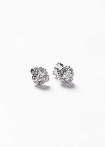 Caravanas corazón promesa zirconias blancas plata 925