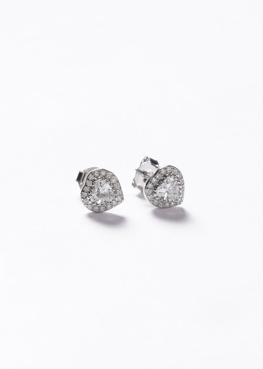 Caravanas corazón promesa zirconias blancas plata 925