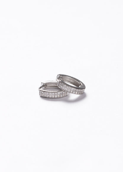 Caravanas aros huggies 13mm plata 925 & zirconias
