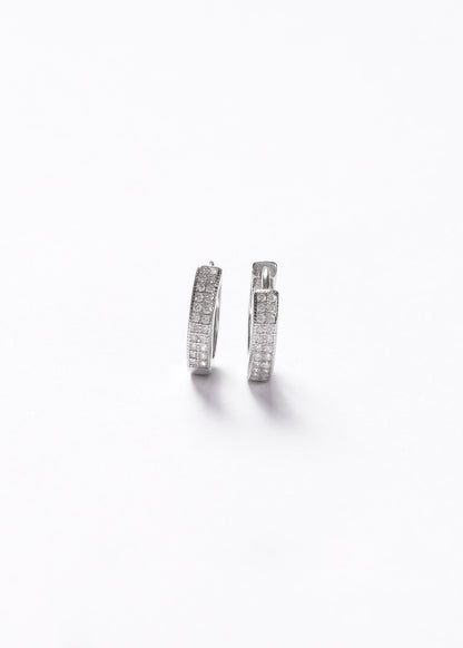 Caravanas aros huggies 13mm plata 925 & zirconias