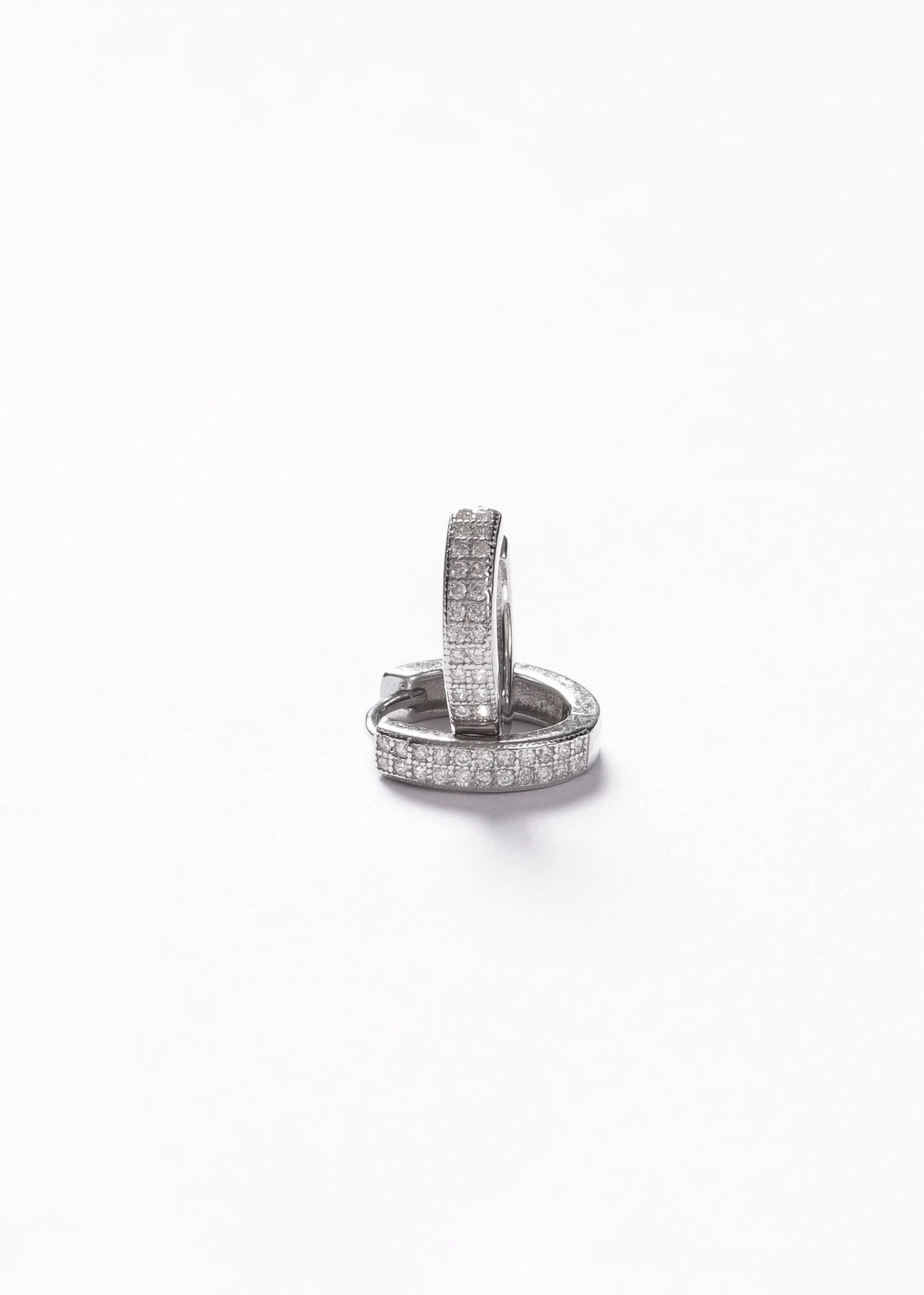 Caravanas aros huggies 13mm plata 925 & zirconias