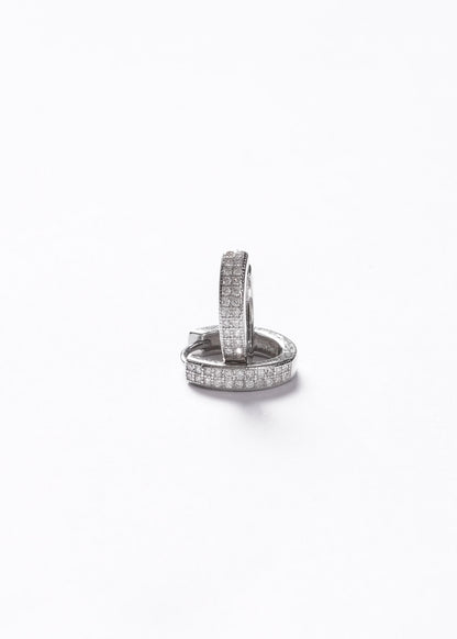 Caravanas aros huggies 13mm plata 925 & zirconias