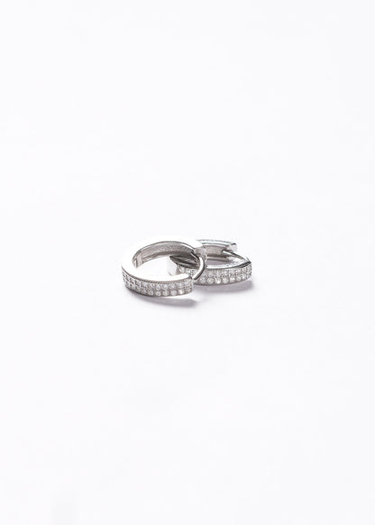 Caravanas aros huggies 13mm plata 925 & zirconias