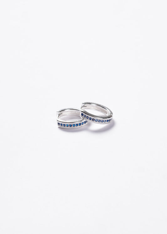 Caravanas aros Sardegna 14mm Plata 925 & Zirconia azul