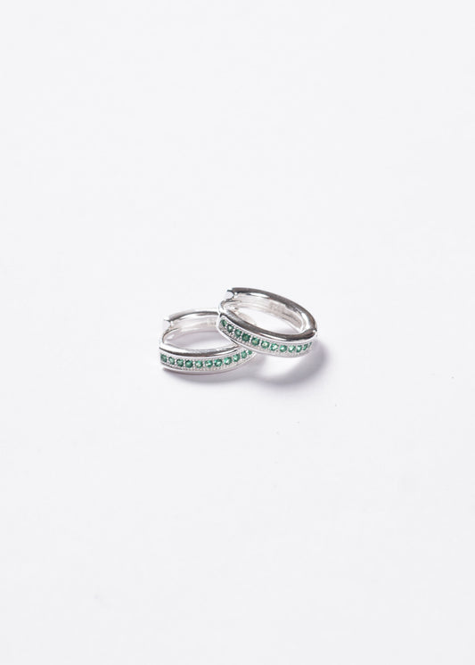 Caravanas aros Sardegna 14mm Plata 925 & Zirconia verde