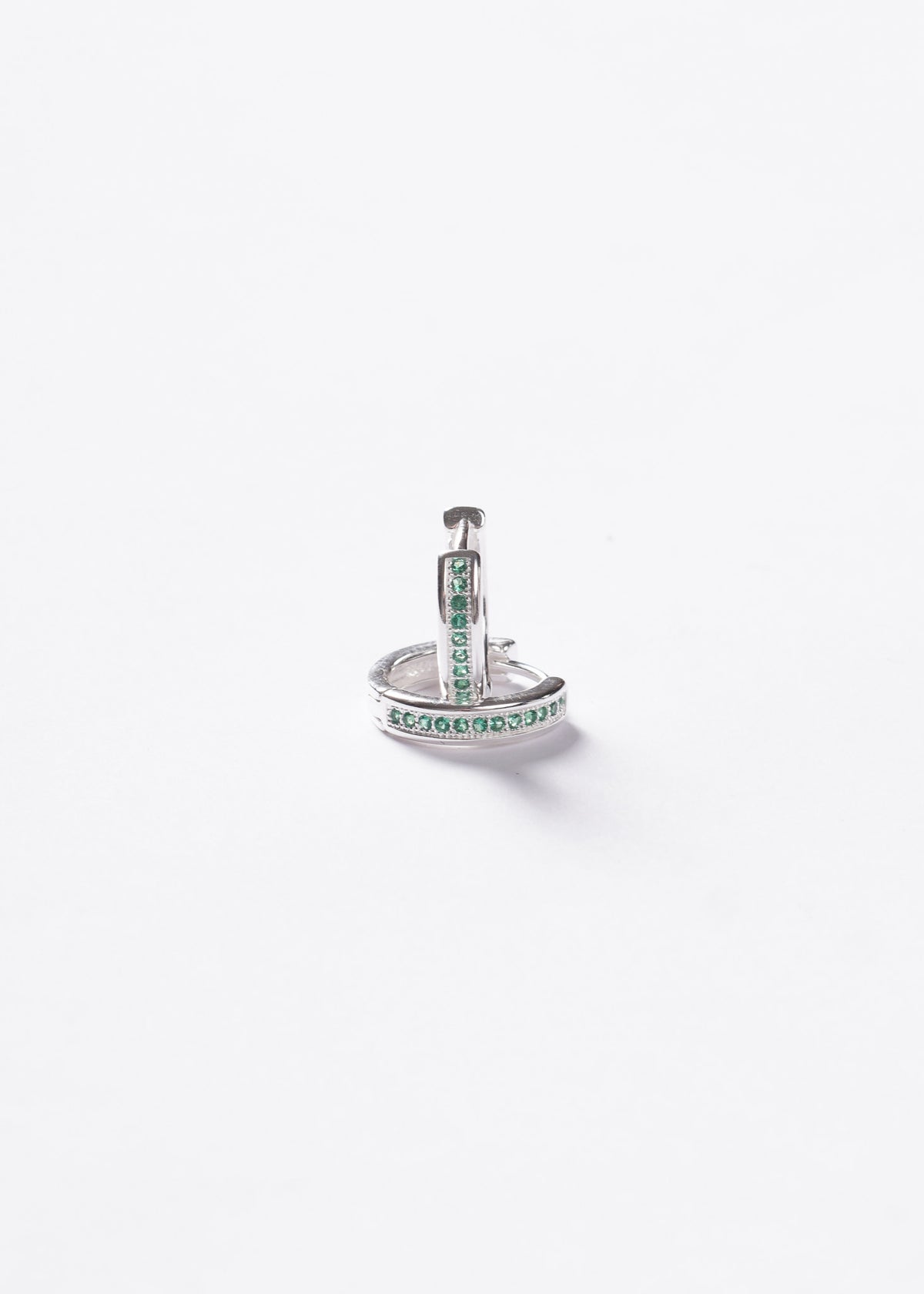 Caravanas aros Sardegna 14mm Plata 925 & Zirconia verde