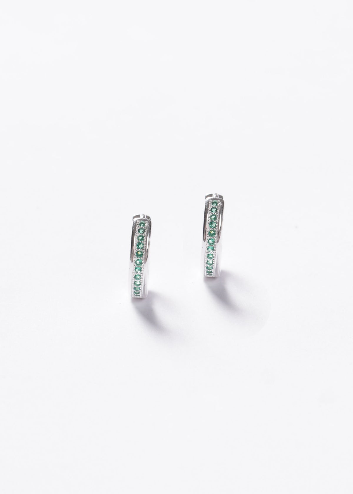 Caravanas aros Sardegna 14mm Plata 925 & Zirconia verde