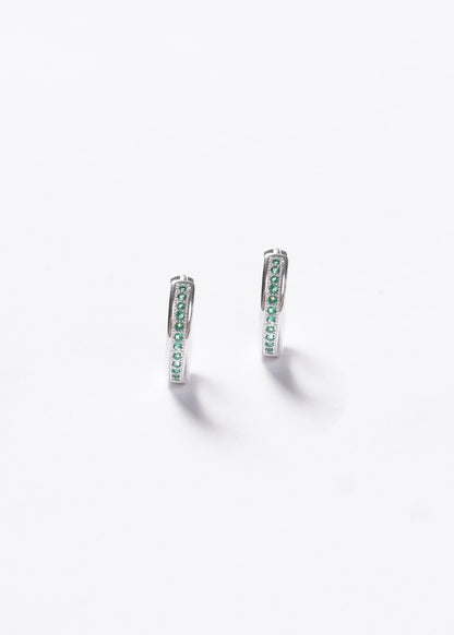 Caravanas aros Sardegna 14mm Plata 925 & Zirconia verde