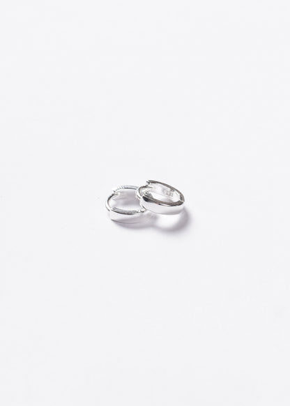 Caravanas aros huggies lisos 10mm Plata 925