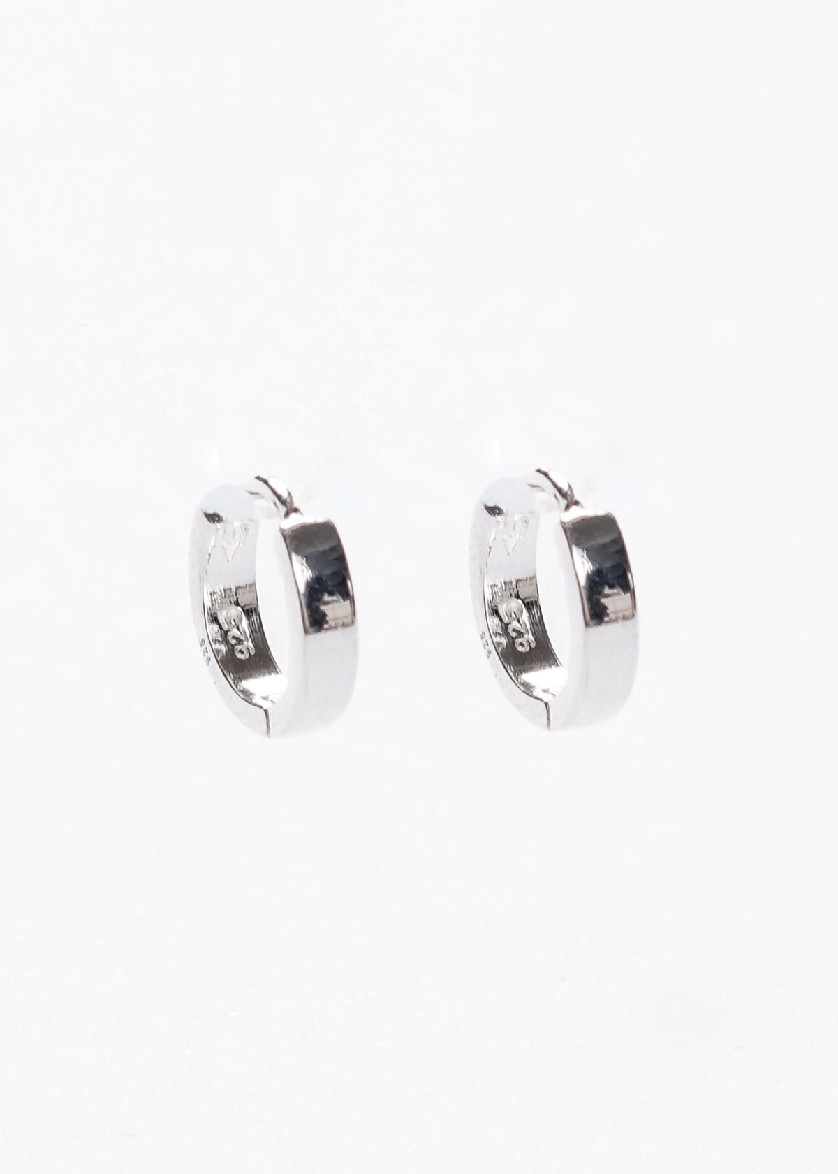 Caravanas aros huggies lisos 10mm Plata 925