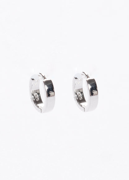 Caravanas aros huggies lisos 10mm Plata 925