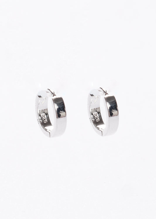 Caravanas aros huggies lisos 10mm Plata 925