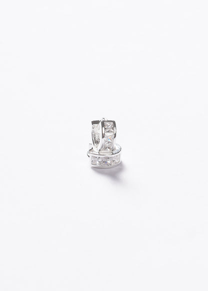 Caravanas aros mini 9mm zirconias cuadradas Plata 925