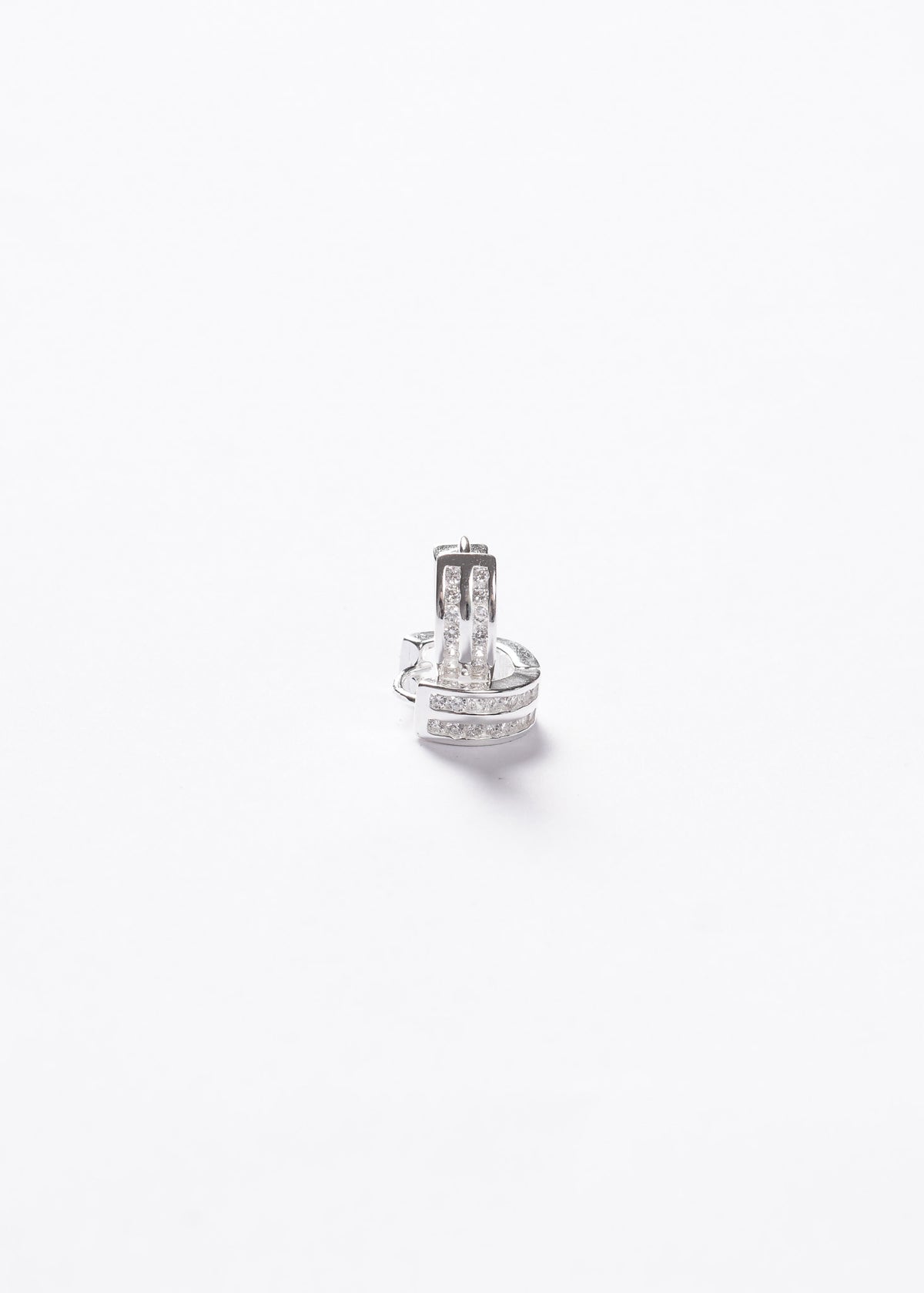 Caravanas aros huggies 12mm con calado trasero Plata 925 & Zirconias