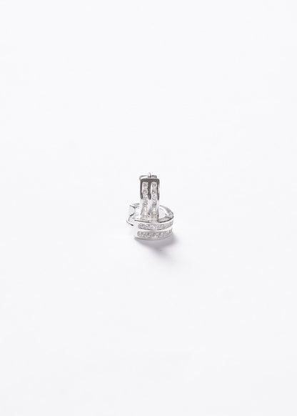 Caravanas aros huggies 12mm con calado trasero Plata 925 & Zirconias