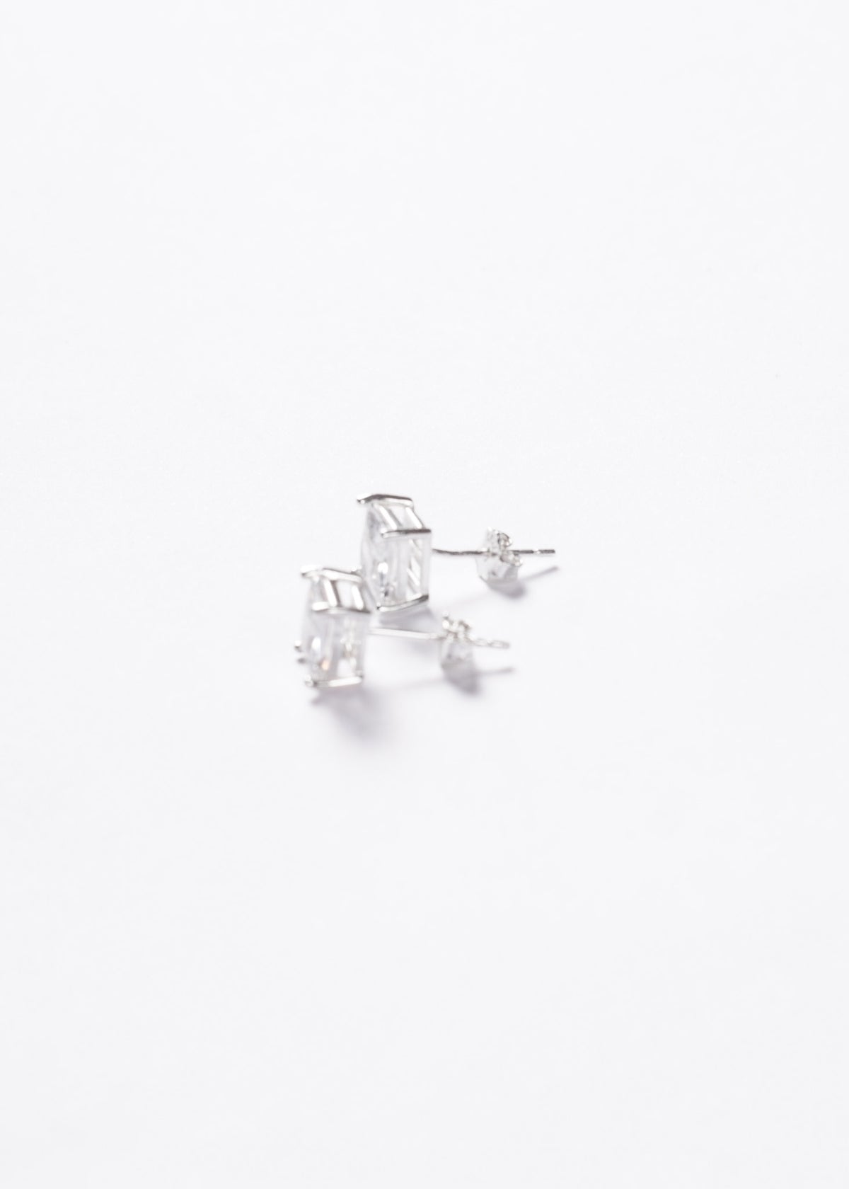Caravanas punto luz cuadrado 6mm Plata 925 & Zirconia