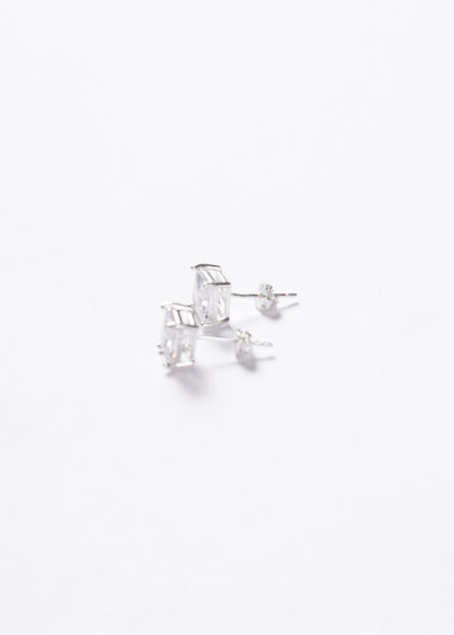 Caravanas punto luz cuadrado 6mm Plata 925 & Zirconia