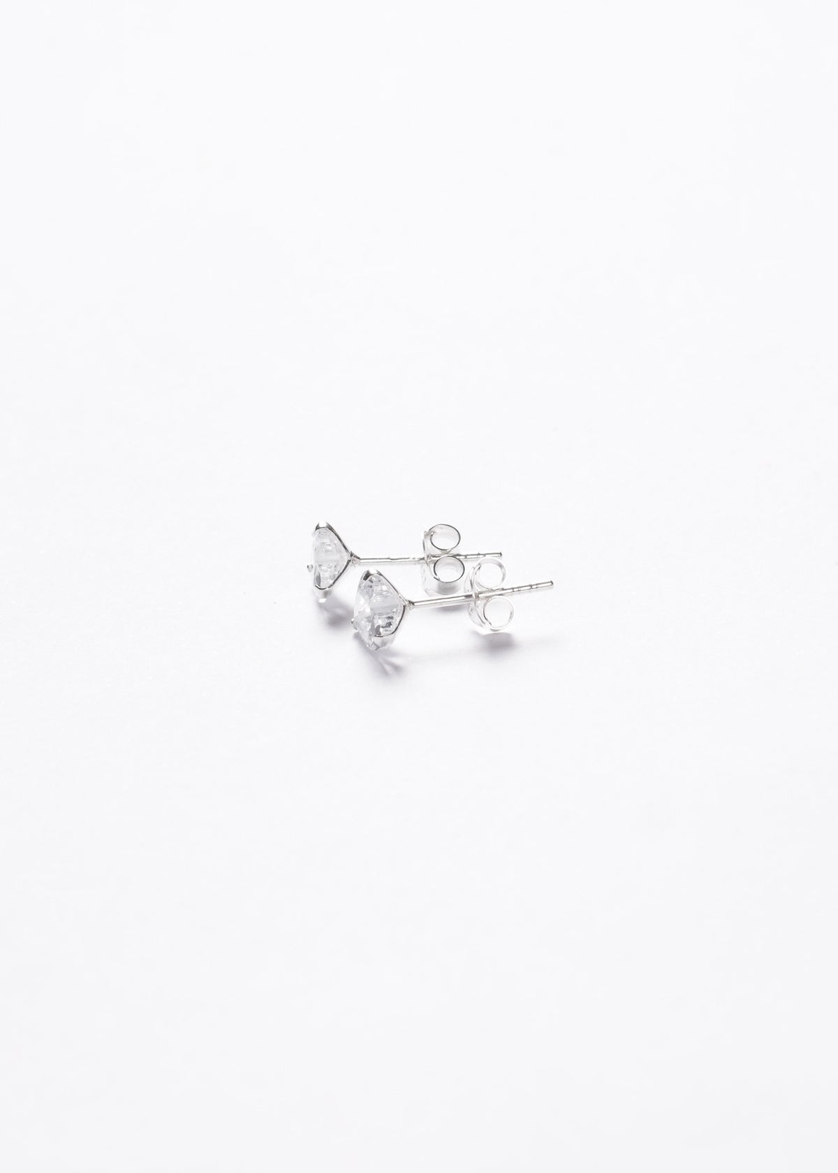 Caravanas punto luz corazón 6mm Plata 925 & Zirconia