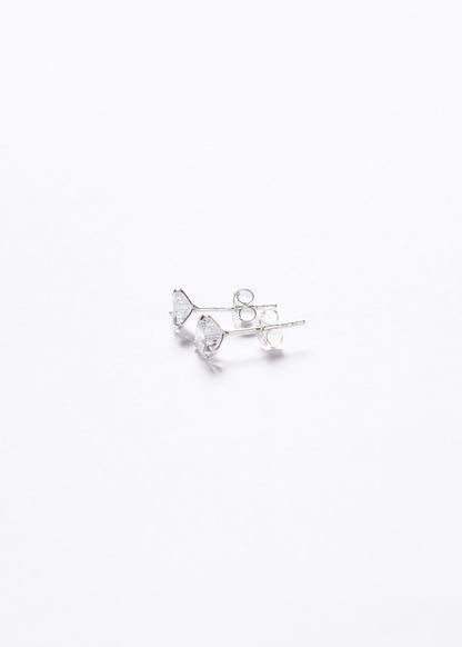Caravanas punto luz corazón 6mm Plata 925 & Zirconia