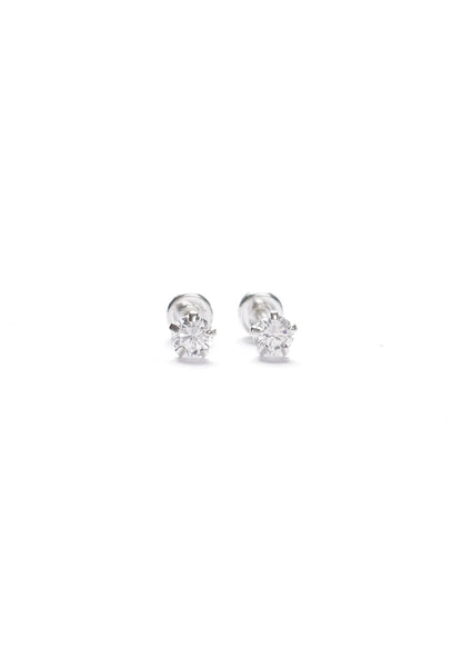 Caravanas abridoras punto luz 3mm Plata 925 & Zirconia