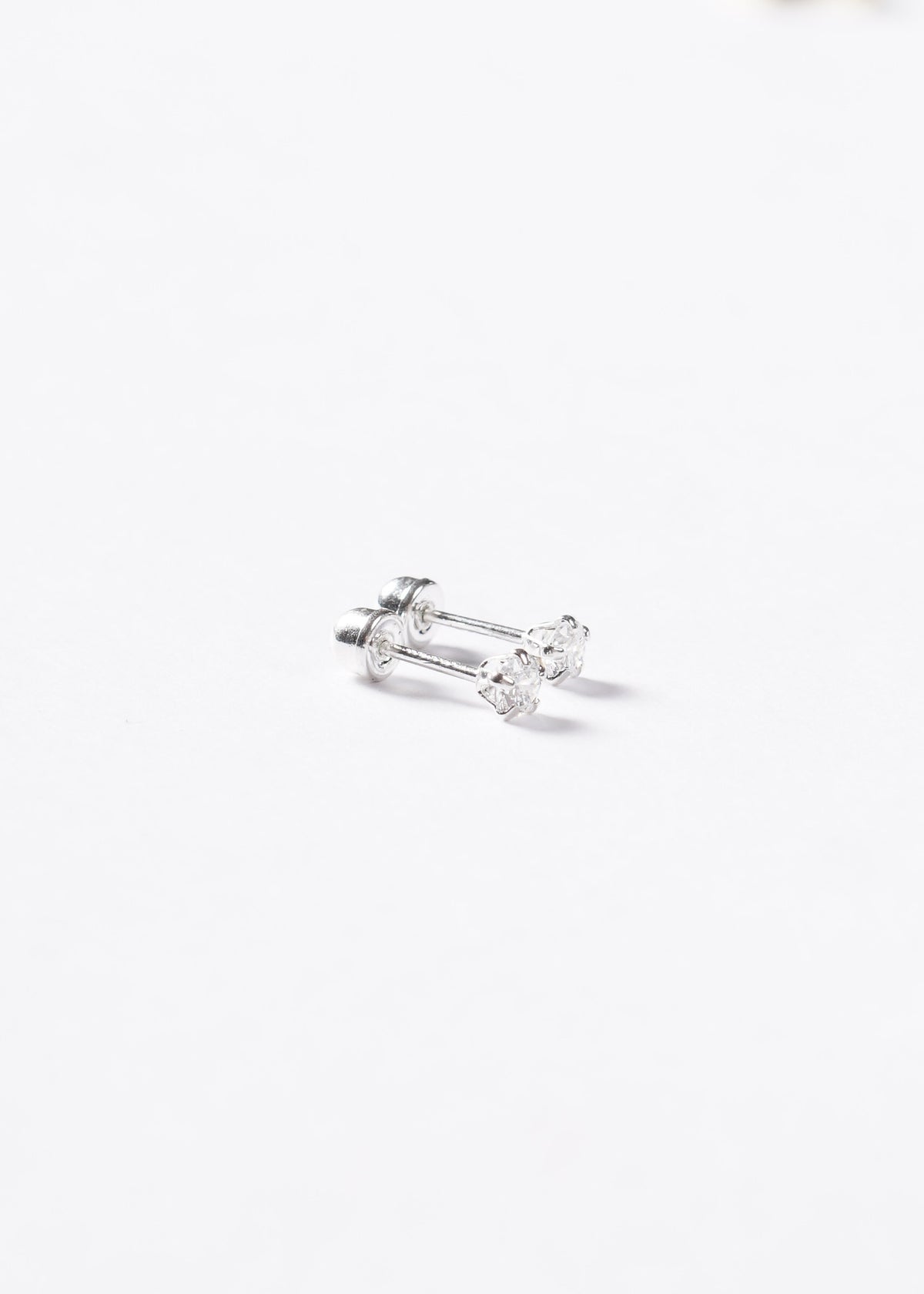 Caravanas abridoras punto luz 3mm Plata 925 & Zirconia