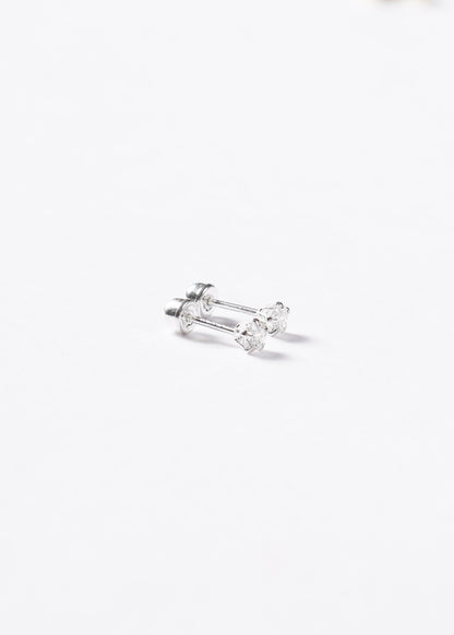 Caravanas abridoras punto luz 3mm Plata 925 & Zirconia