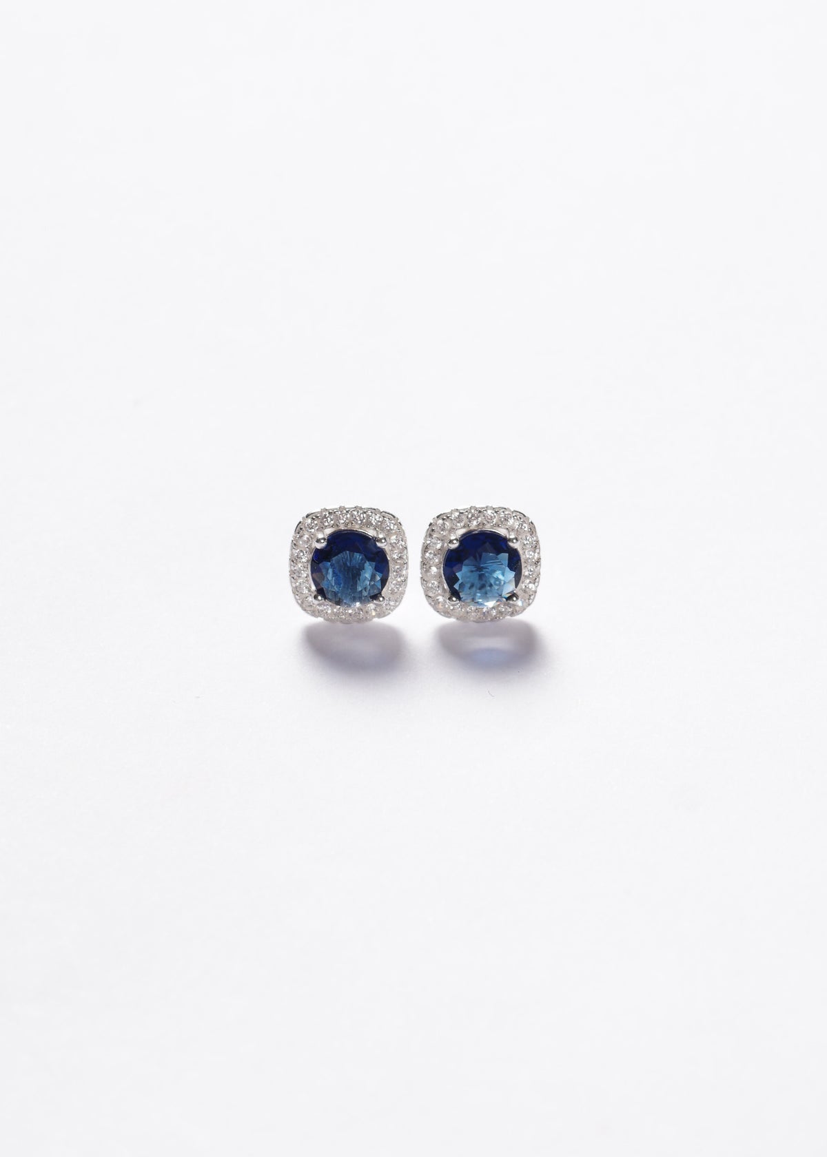 Caravanas Blue Grand Lady Di cuadradas Plata 925 & Zirconia