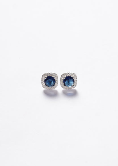 Caravanas Blue Grand Lady Di cuadradas Plata 925 & Zirconia
