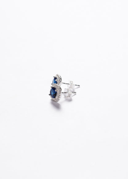 Caravanas Blue Grand Lady Di cuadradas Plata 925 & Zirconia