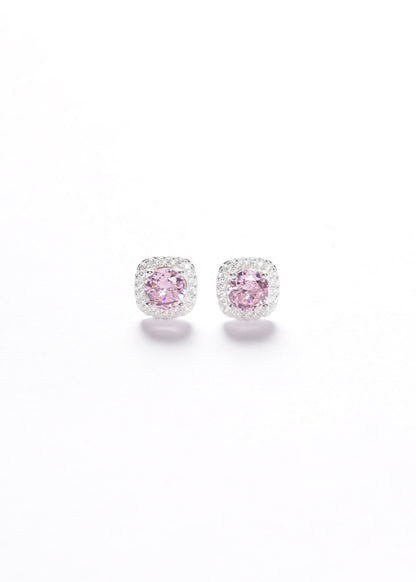 Caravanas Rose Grand Lady Di cuadradas Plata 925 & Zirconia