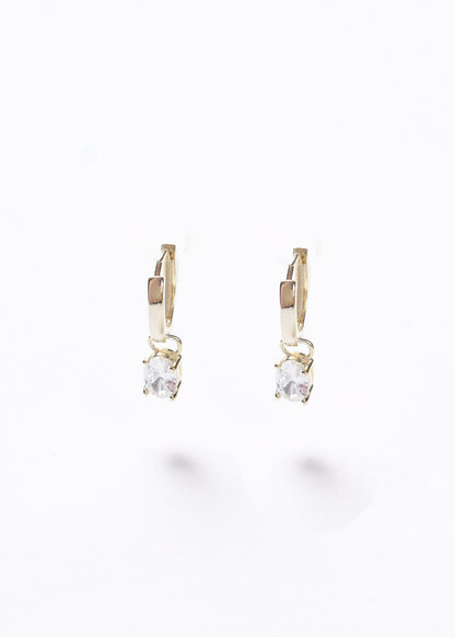 Caravanas aros clásicos punto luz oval Plata 925 & Baño de oro 18k